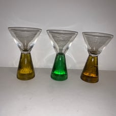 Set of Three Carnival Cruise Round Jigger Colorful Shot Glasses