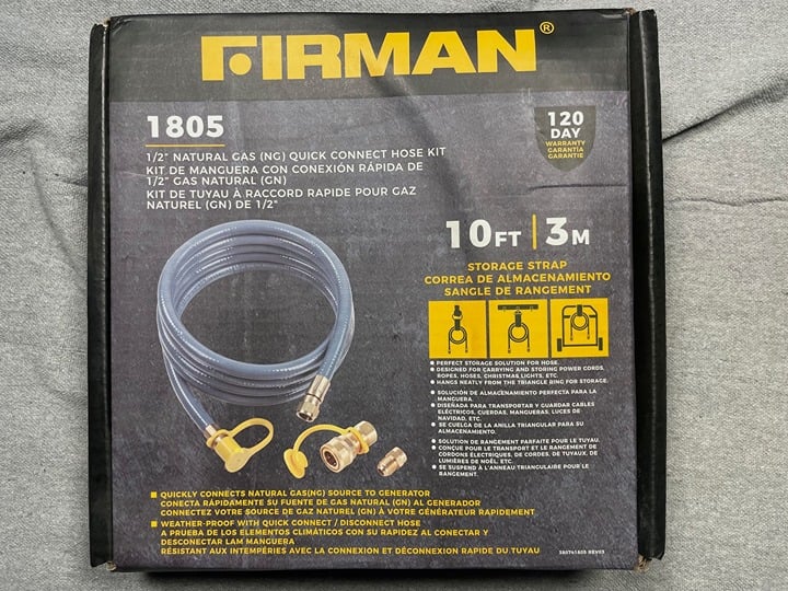 Firman 1805 Natural Gas Quick Connect Hose Kit - 10ft | 3m