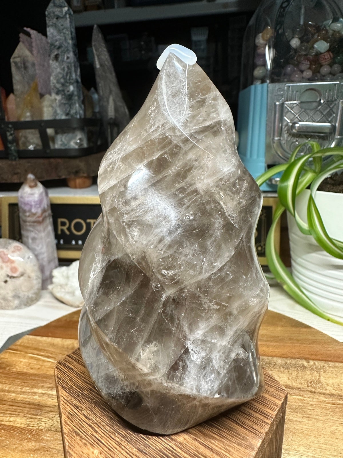 Rare Large Black Rose Quartz Flame
