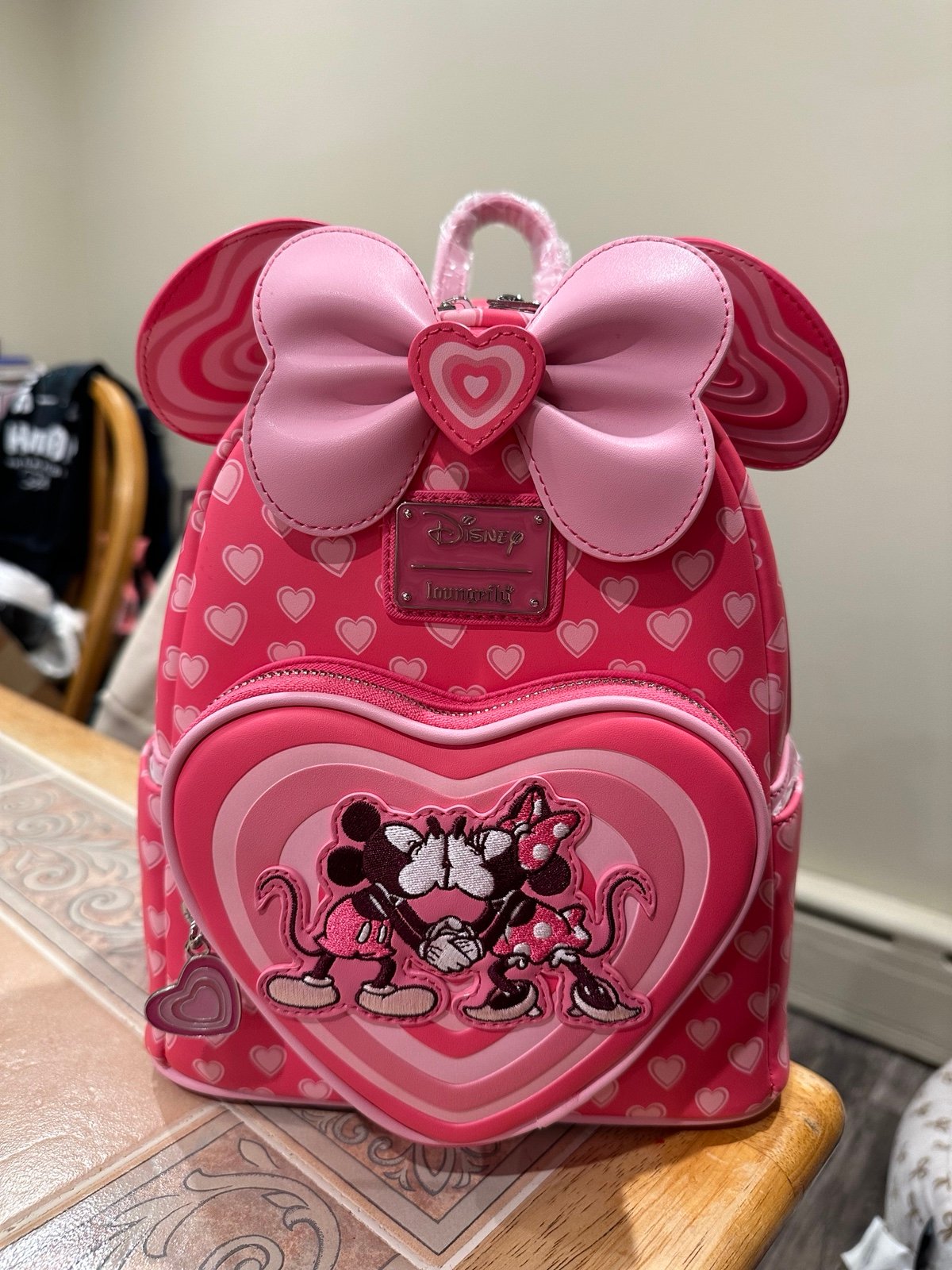 Loungefly Disney Mickey & Minnie Mouse Pink Heart Ears Mini Backpack
