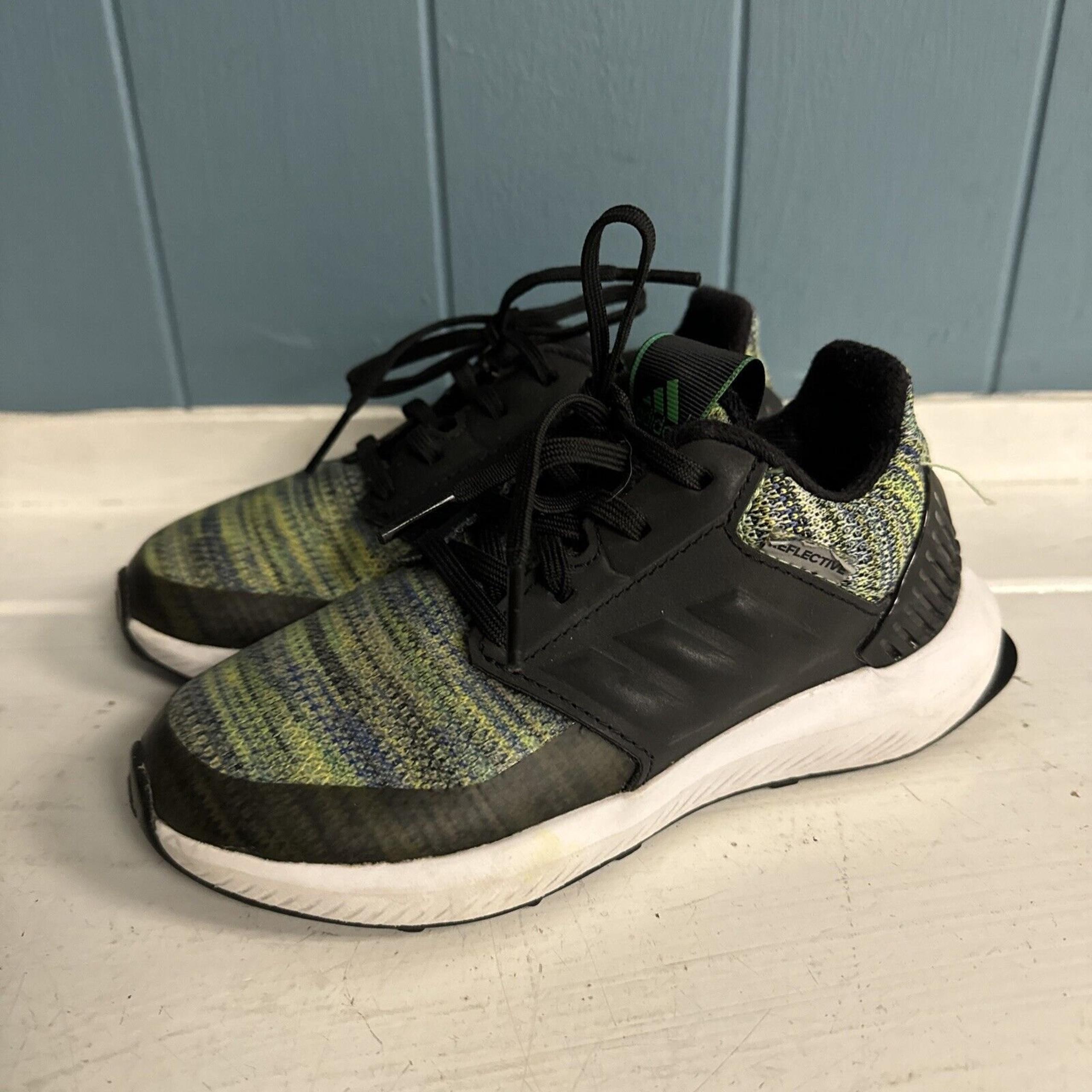 Adidas Rapid Run BTW K Shoes AH2602 Size 10.5 Toddler unisex girls boy Green Blk