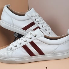 Bally Hegle Leather and Snakeskin Womens Sneakers