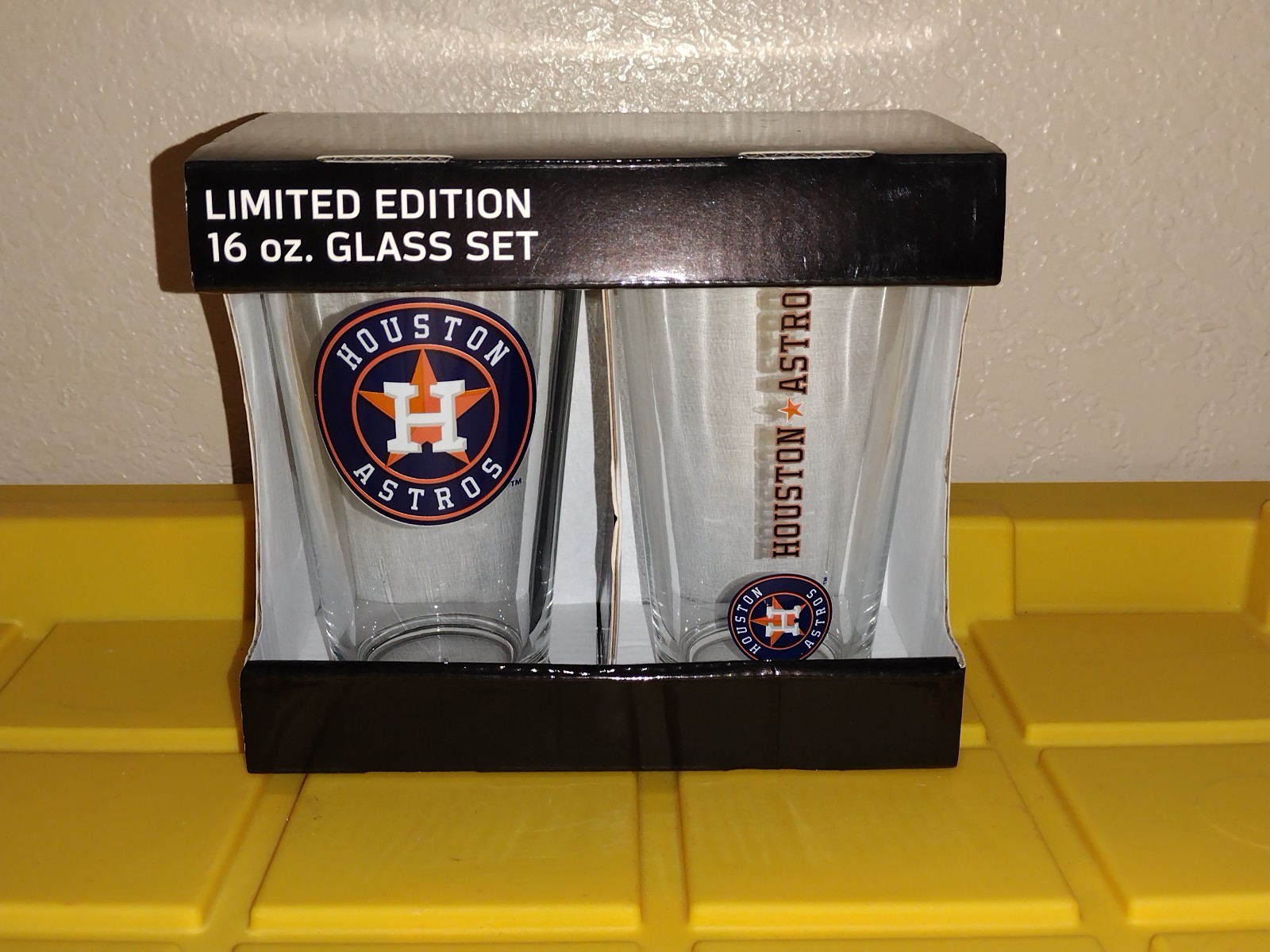 LIMITED EDITION HOUSTON ASTROS 16oz GLASS SET HOUSTON ASTROS PINT GLASSES NEW