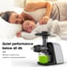 Masticating Juicer, NXONE Cold Press Juicer for Vegetable and Fruit,3spd Machine