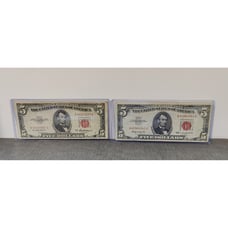 5 Dollar Red Seal Legal Tender Notes 1953A & 1963-Circulated