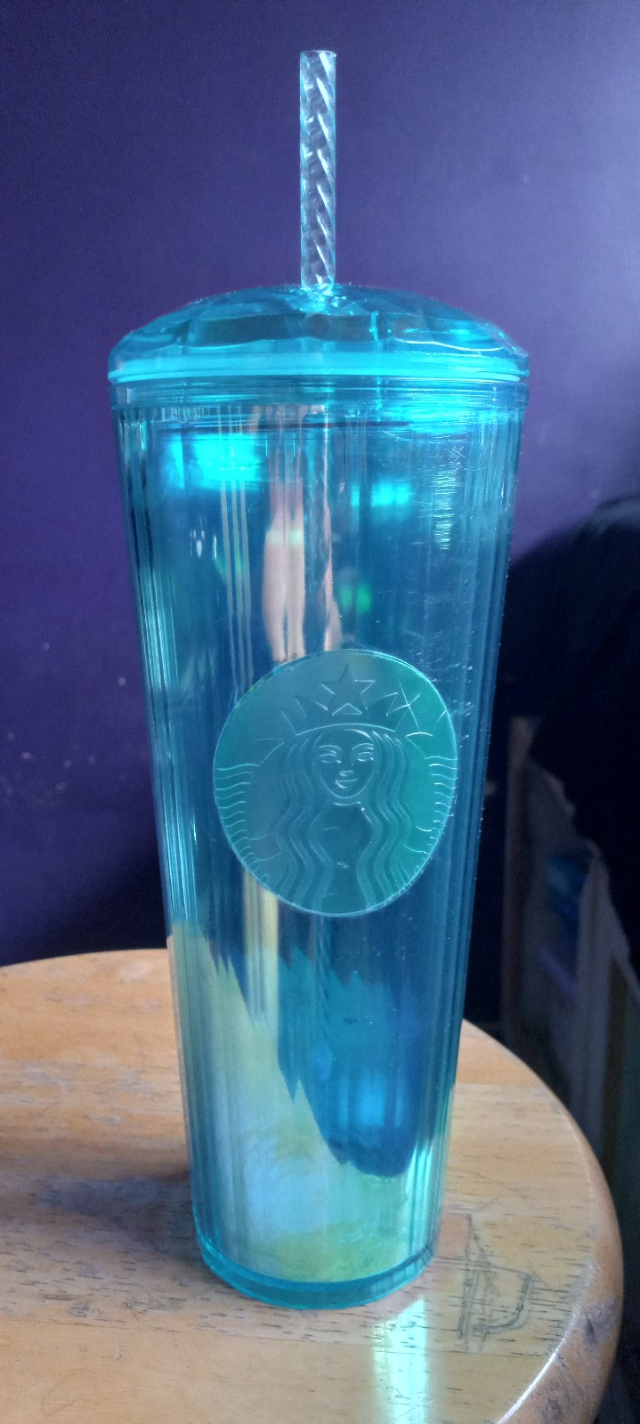 Starbucks Aqua Iridescent Dome Tumbler 24 oz