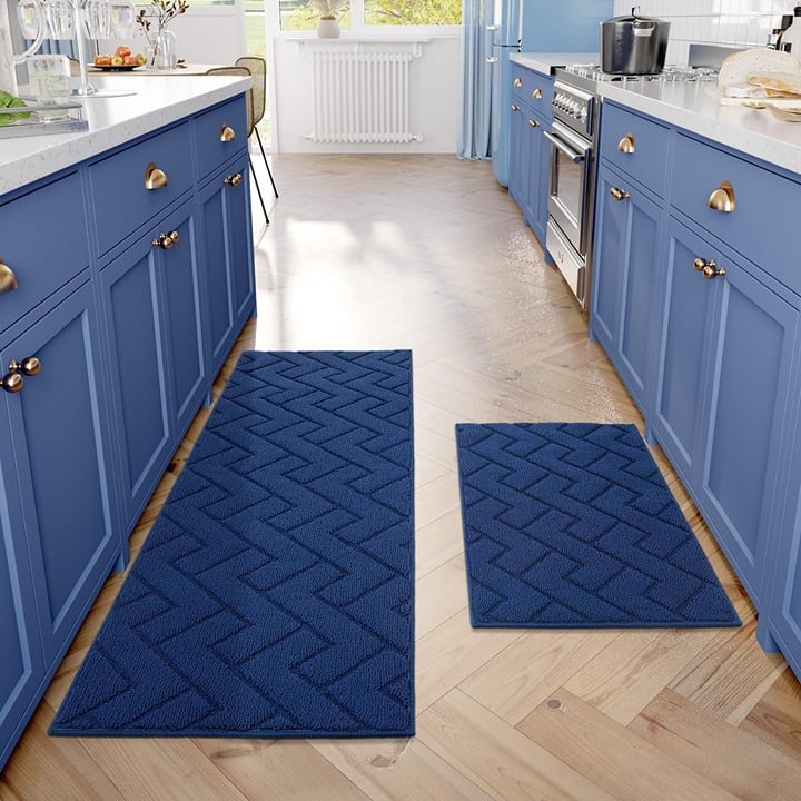 Kitchen Rugs and Mats Sets,2 Pieces Super Absorbent Polypropylene Non-Slip