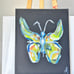 Green butterfly painting 16x20
