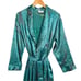 Cabernet Sleepwear Set 2 Green Paisley Size S/M Robe Nightgown V Neck