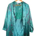 Cabernet Sleepwear Set 2 Green Paisley Size S/M Robe Nightgown V Neck