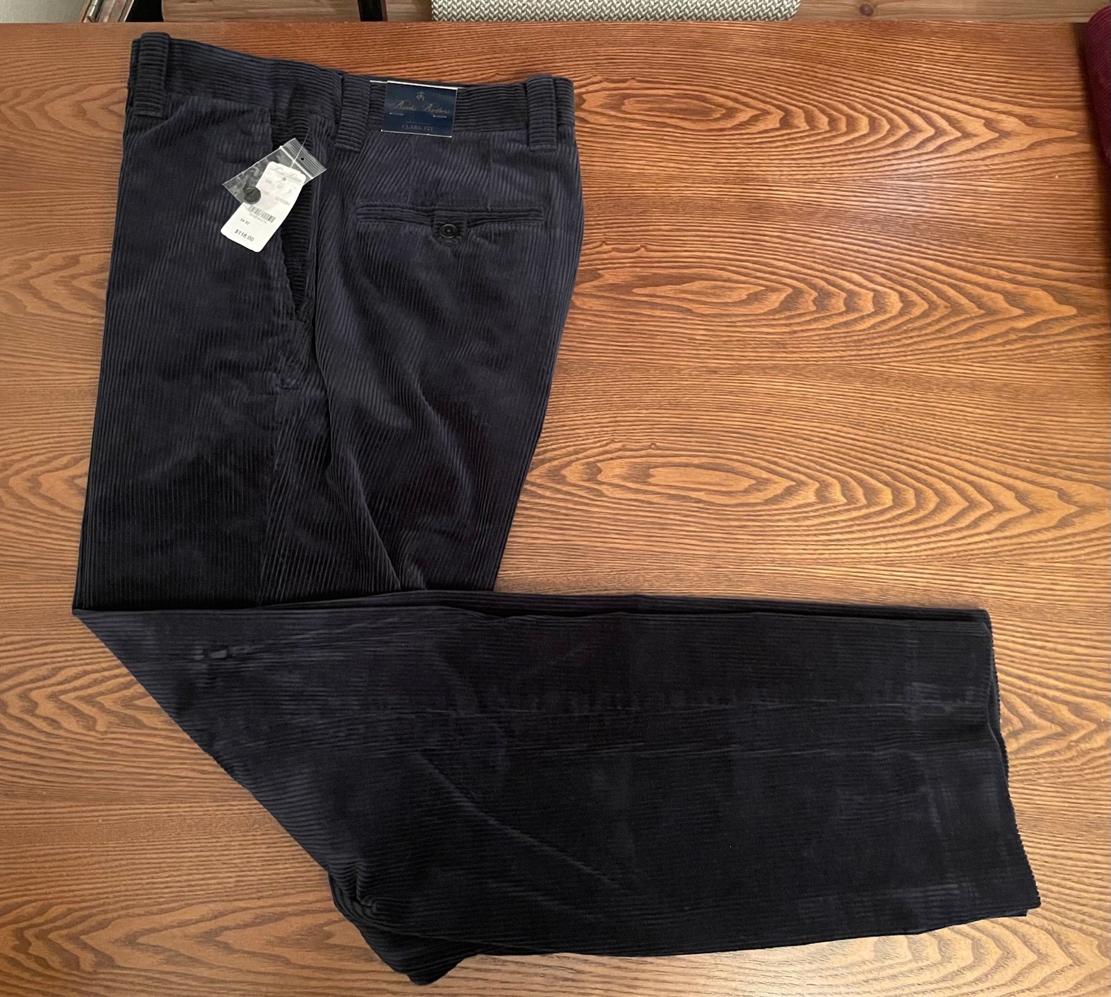 New Brooks Brothers corduroy pants size 34/32 navy blue