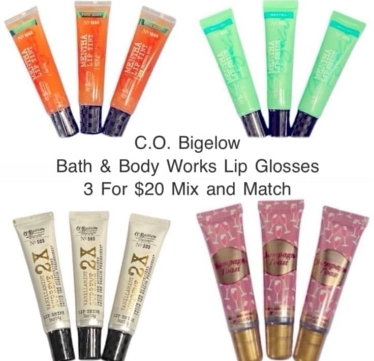 C.O. Bigelow Lip Glosses and Bath and Body Works Lip Glosses