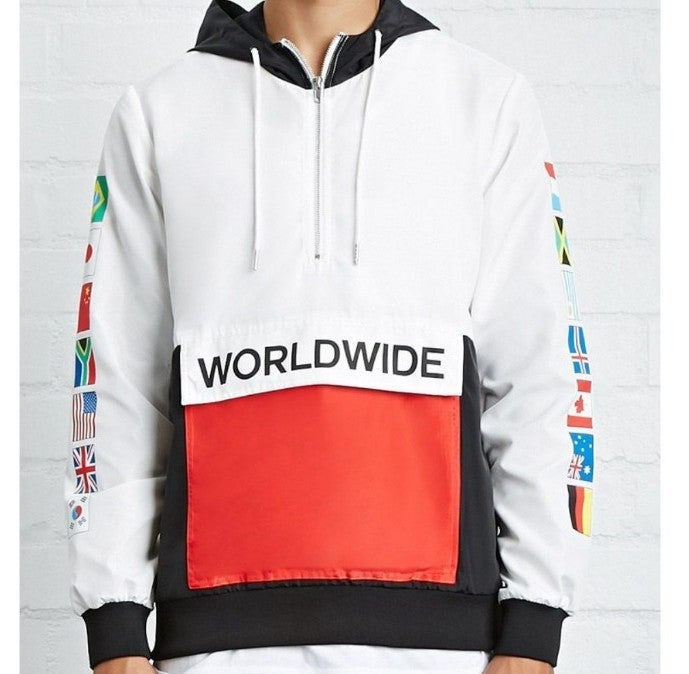 Streetwear Forever 21 Worldwide Hoodie, size Small, Preloved in good condition
