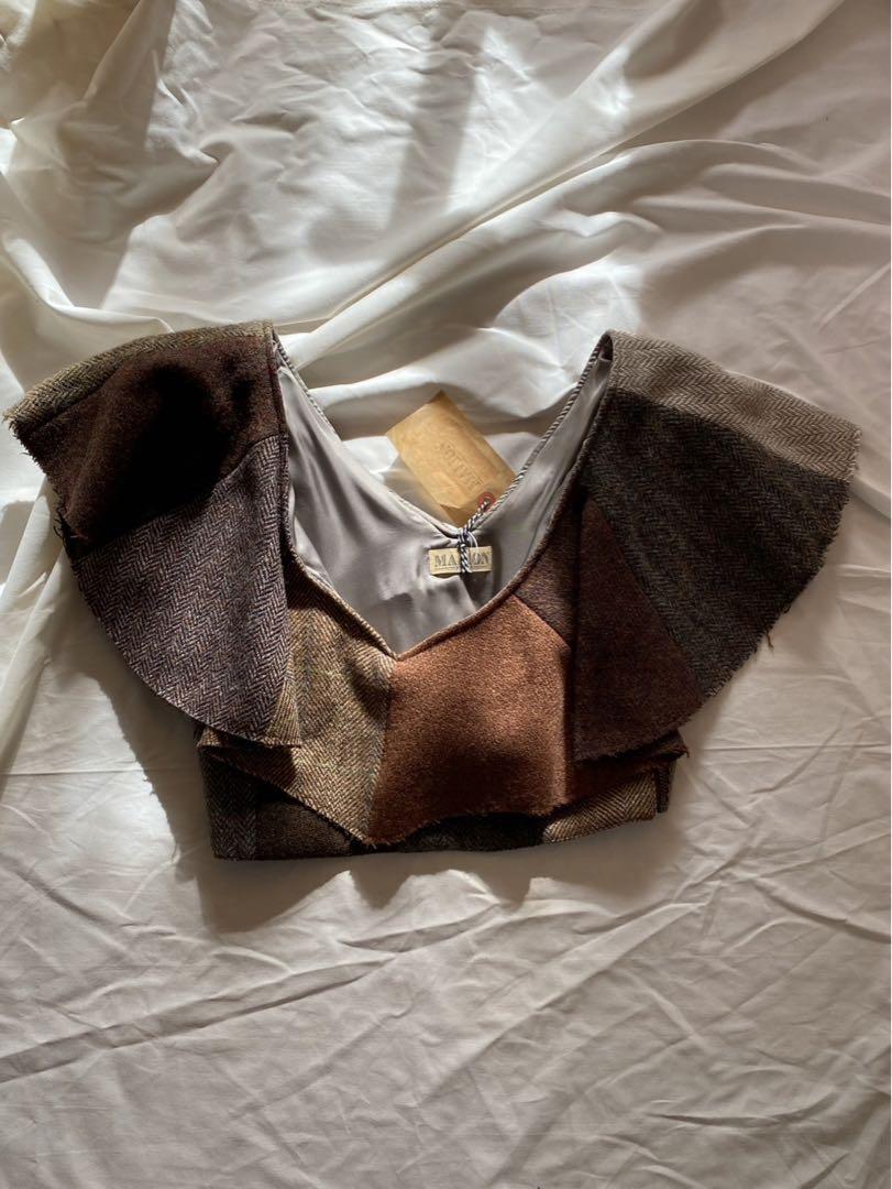 Brand New MALION vintage Tweed Frill Tops, Marion Vintage.