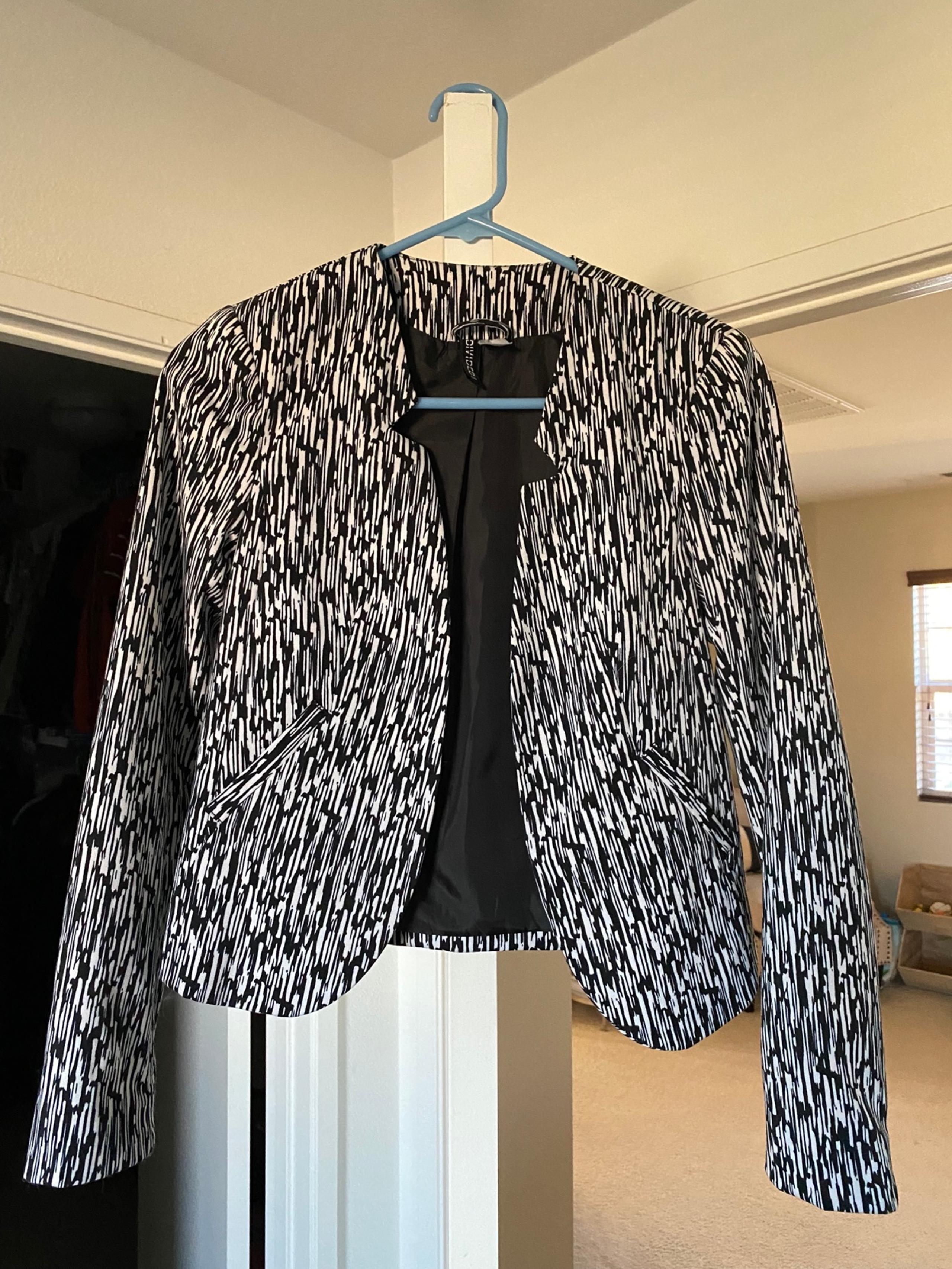 Black and white blazer