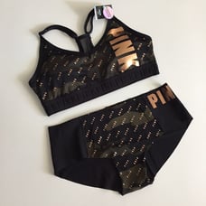 VS PINK CAMO SPORT BRA & PANTIE