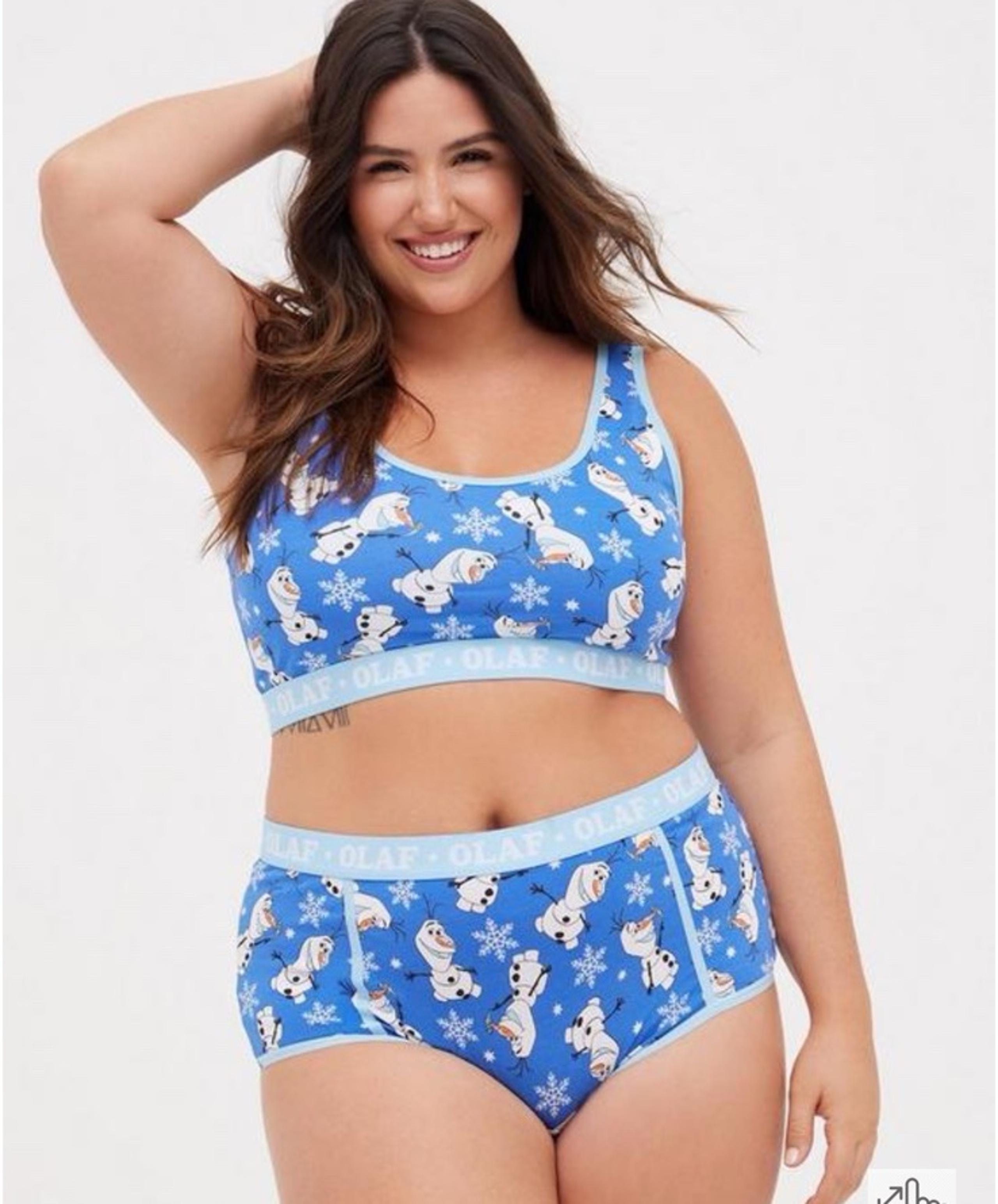 Torrid Cotton Frozen Olaf Scoop Bralette & Brief Panty