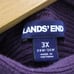 Lands End Mock Neck Sweater Womens Purple Pullover 3/4 Sleeve Knit Size 3X