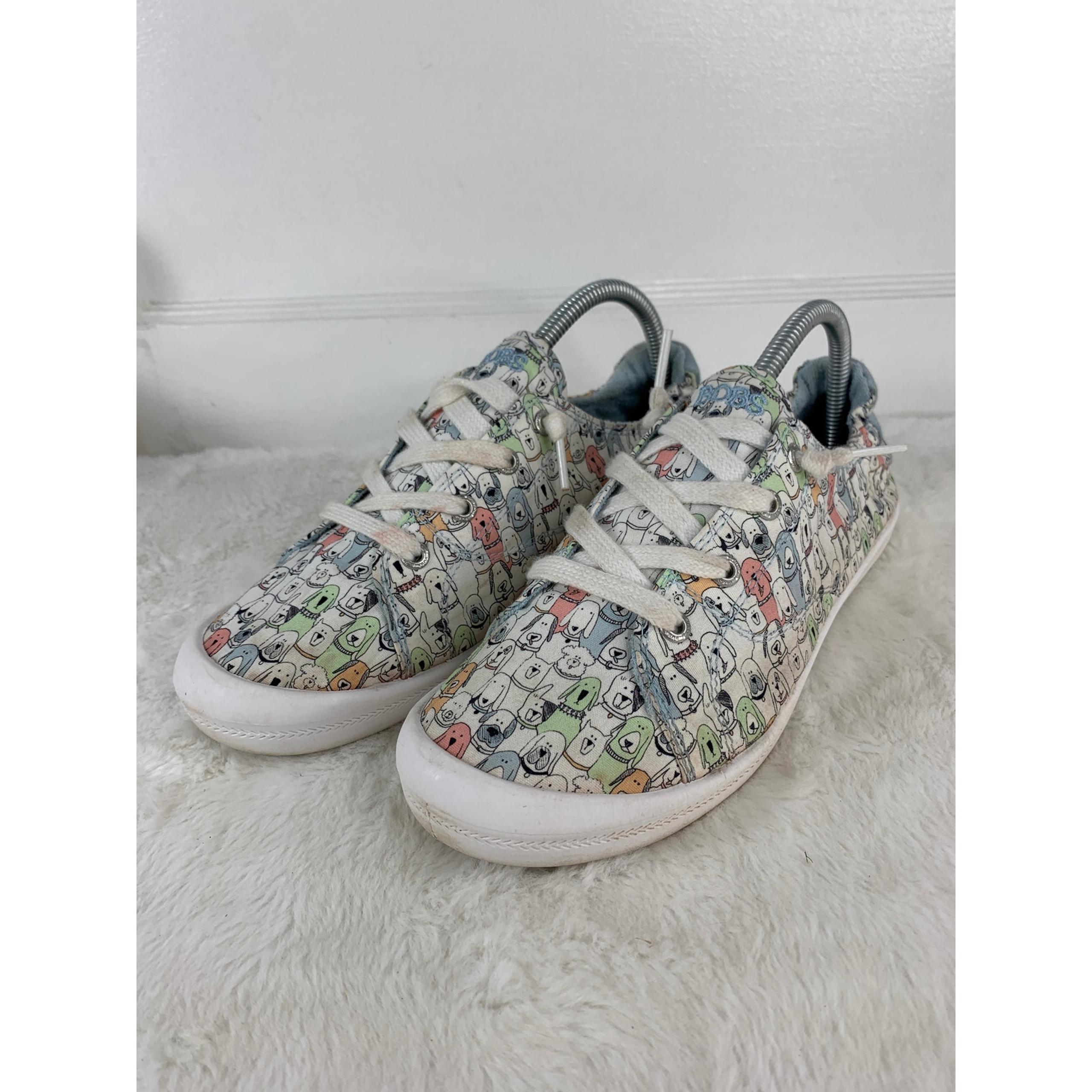 Skechers BOBS Dog Print Memory Foam Loafers / Shoes Women’s Size 9 Comfort