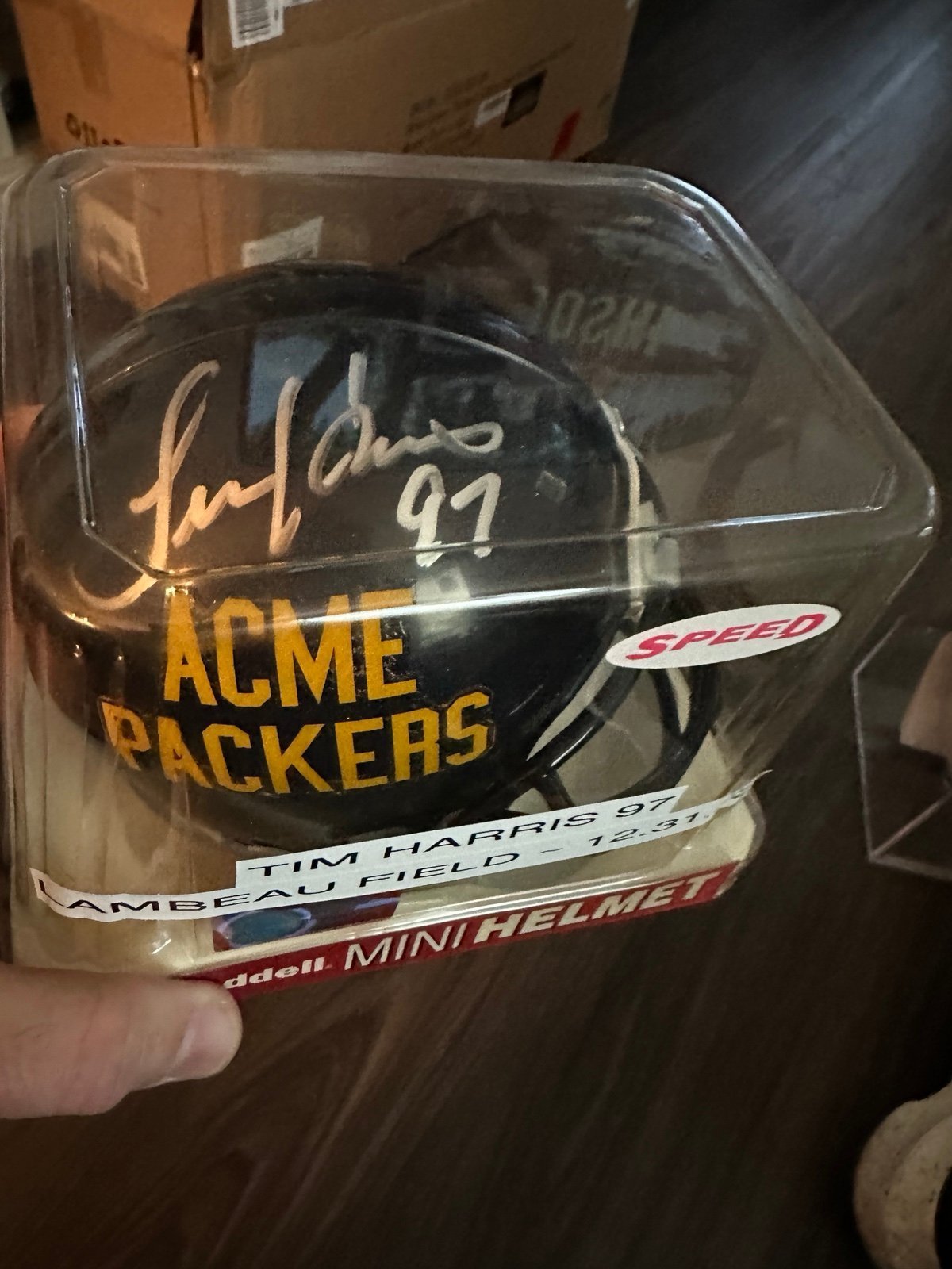Tim Harris Autographed Green Bay Packers Football Mini Helmet