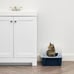 Open-Top Cat Litter Box with Shield and Scoop, Navy