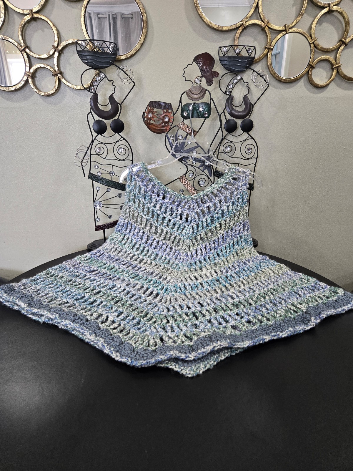 Crocheted pancho.