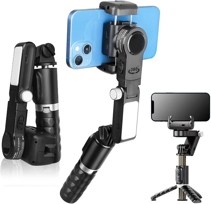 Gimbal Stabilizer Extendable Auto Balance Selfie Stick Tripod w/ Wireless Remote