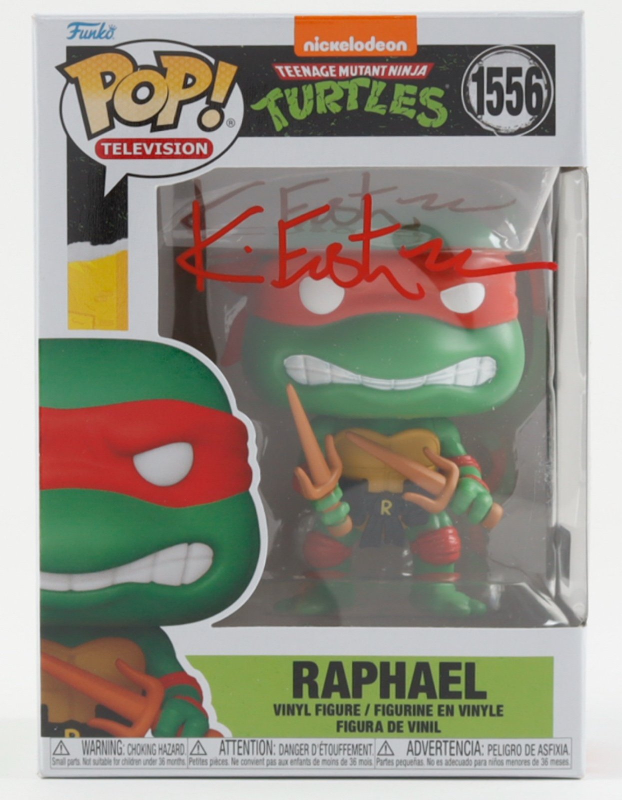 Kevin Eastman Signed Teenage Mutant Ninja Turtles #1556 Raphael Funko Pop! Vin