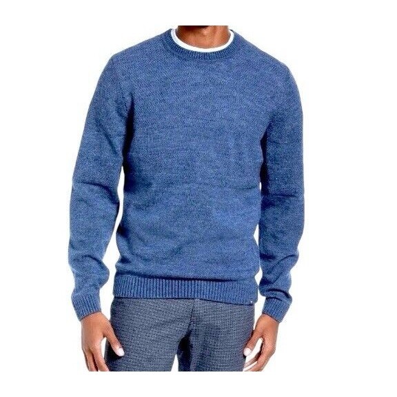 BRAX Rick Light Blue Crew Neck Merino Wool Long Sleeve Pullover Sweater Size XL