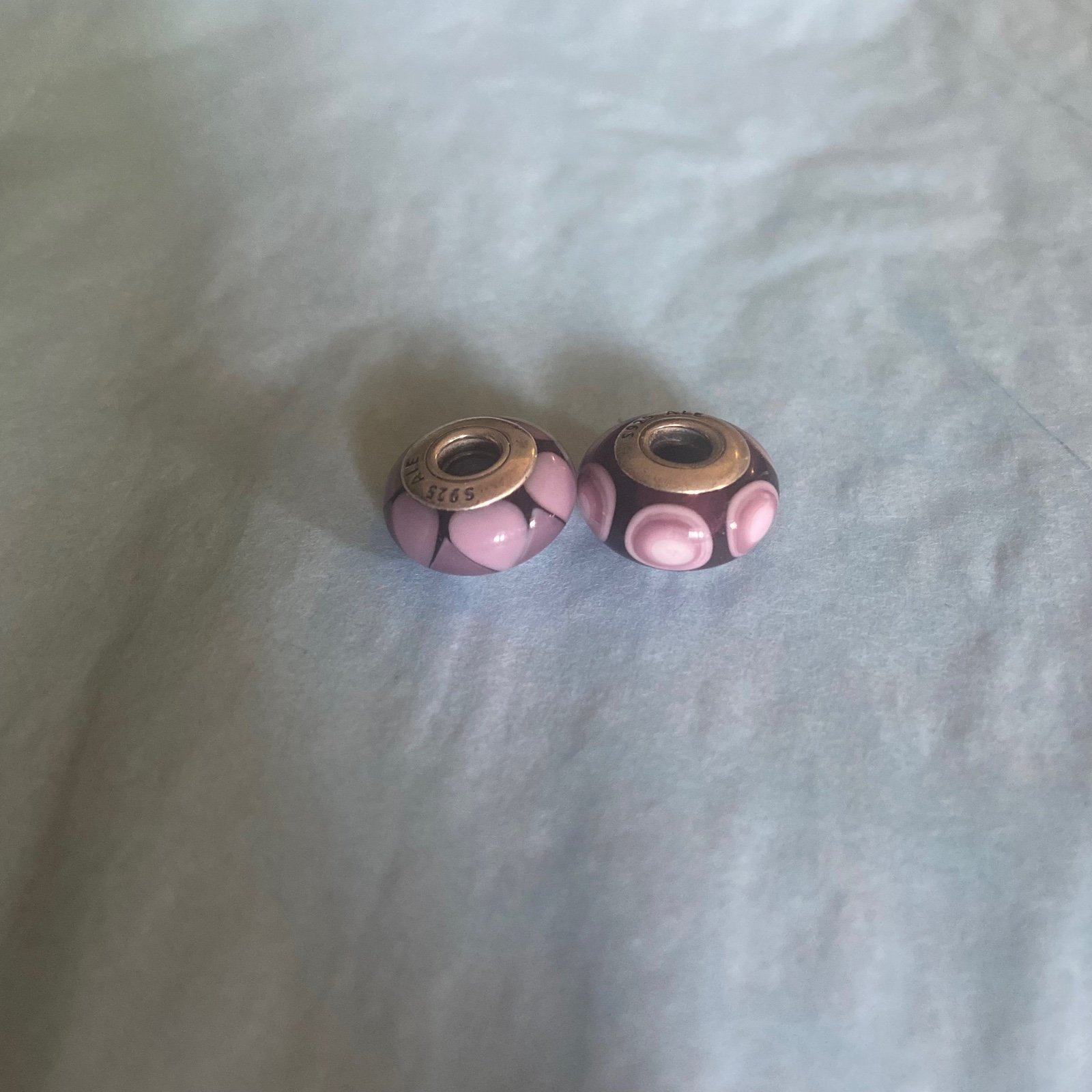 Pandora Retired Purple Silver Charm Bundle Lot