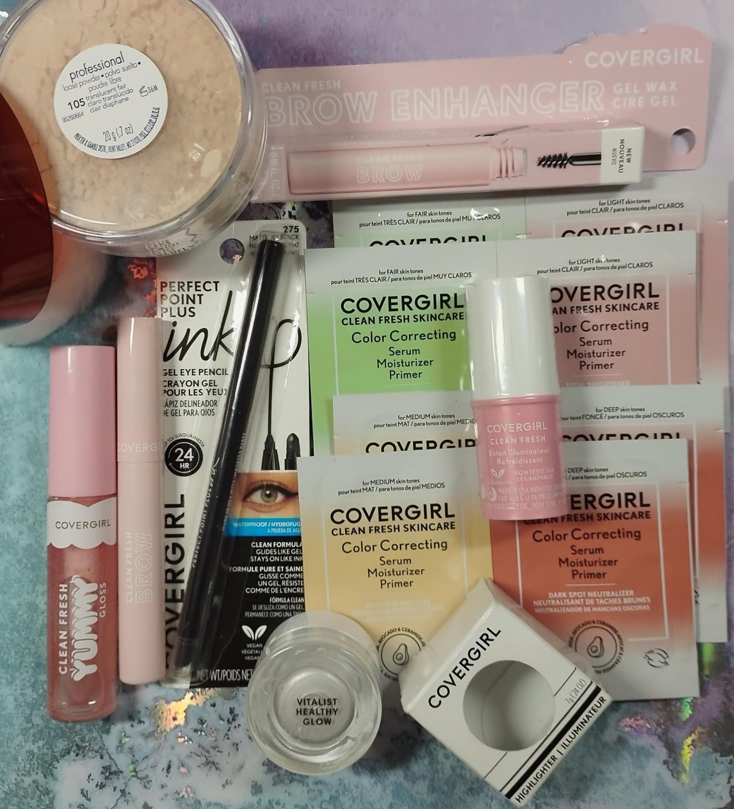 COVERGIRL Clean Fresh Beauty & Skincare value set w/ YUMMY gloss, brow gel wax