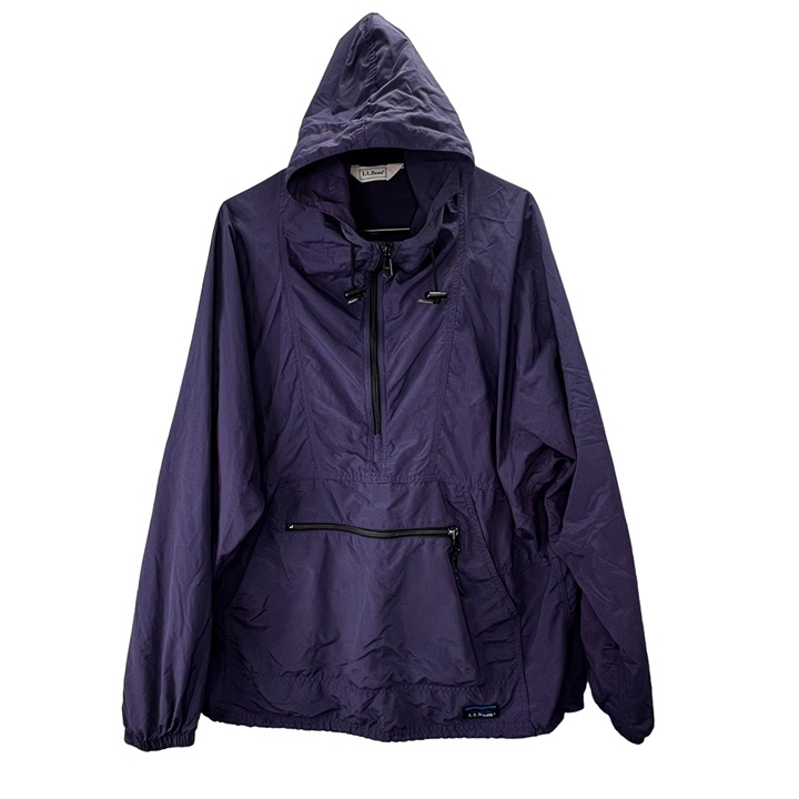 Vintage LL Bean Stowaway Packable Windbreaker Jacket XXL Women Purple Hooded