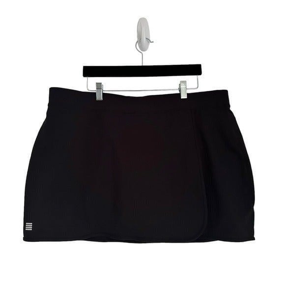 Lands End BlackTennis Athletic Skorts Skirt Built In Shorts Size XL