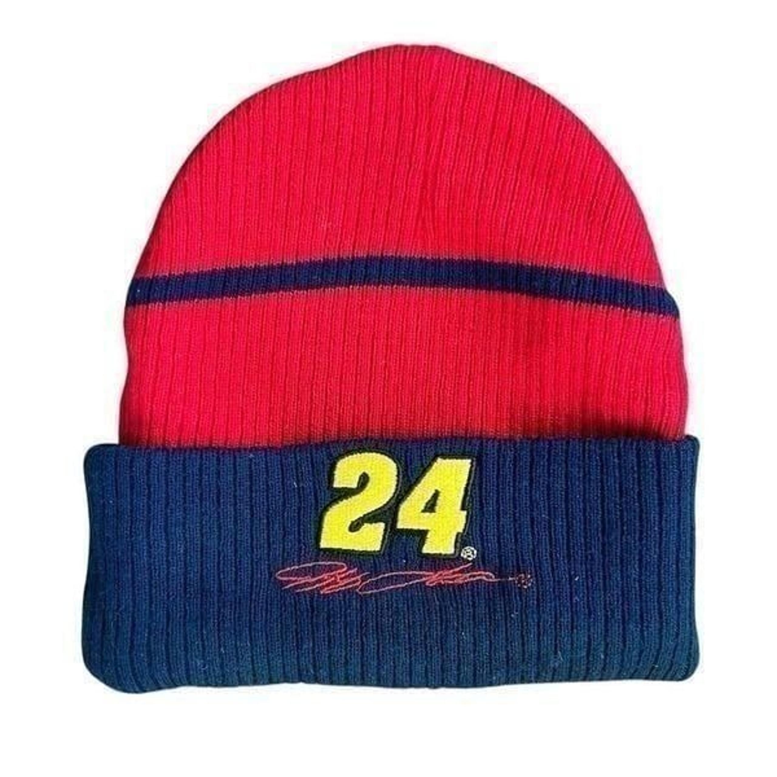 Vintage Jeff Gordon #24 NASCAR DuPont racing team Beanie Hats Unisex Adult