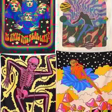 4 Goth Hippie Tapestry Decor Kit Pack Of 4 LARGE Brand new Hippie Black light Ta