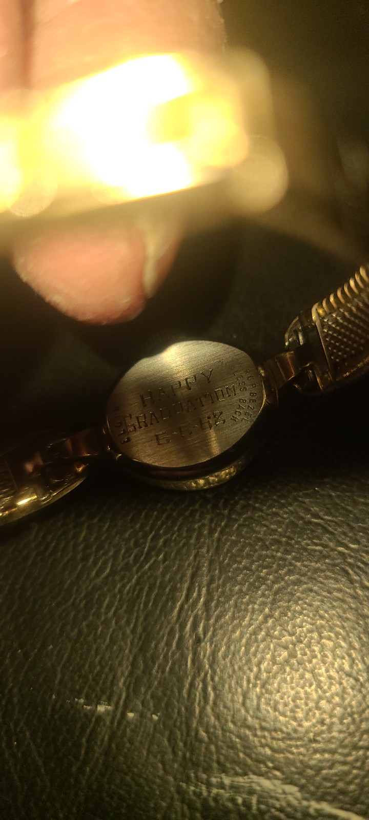 1982 lady's graduation gift. A gold watch.
