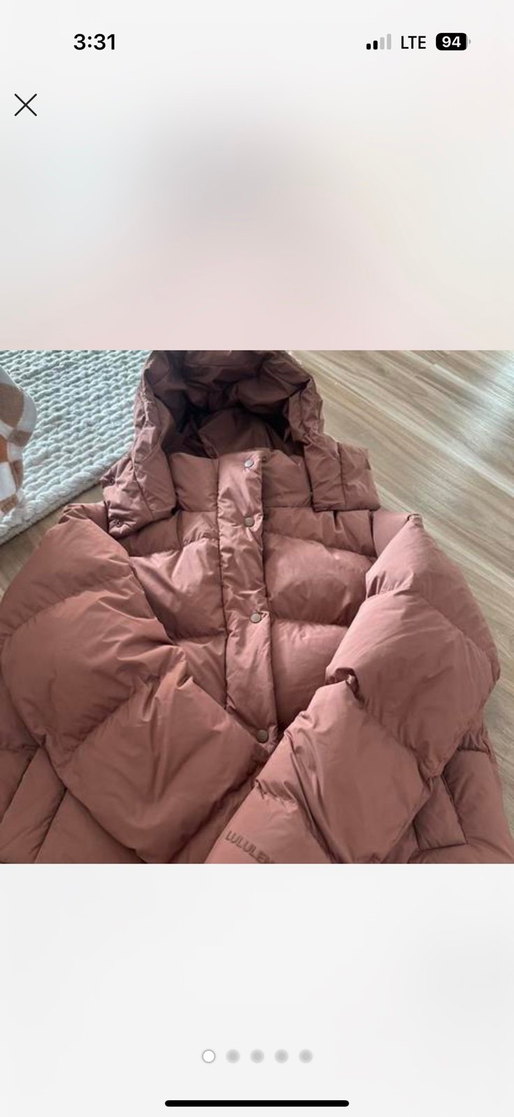 Lululemon wunder puff roast brown size 12
