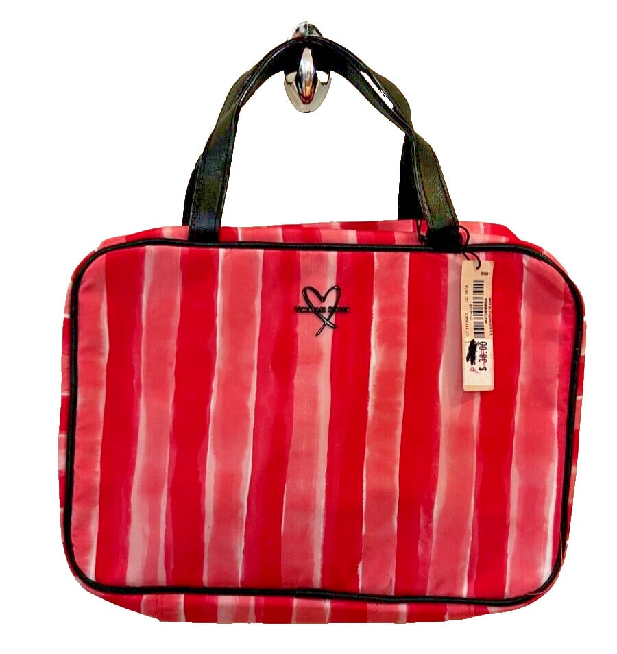 BNWT Victoria's Secret VS Signature Stripe Jetsetter Travel Case 3766 71 LL2 OS