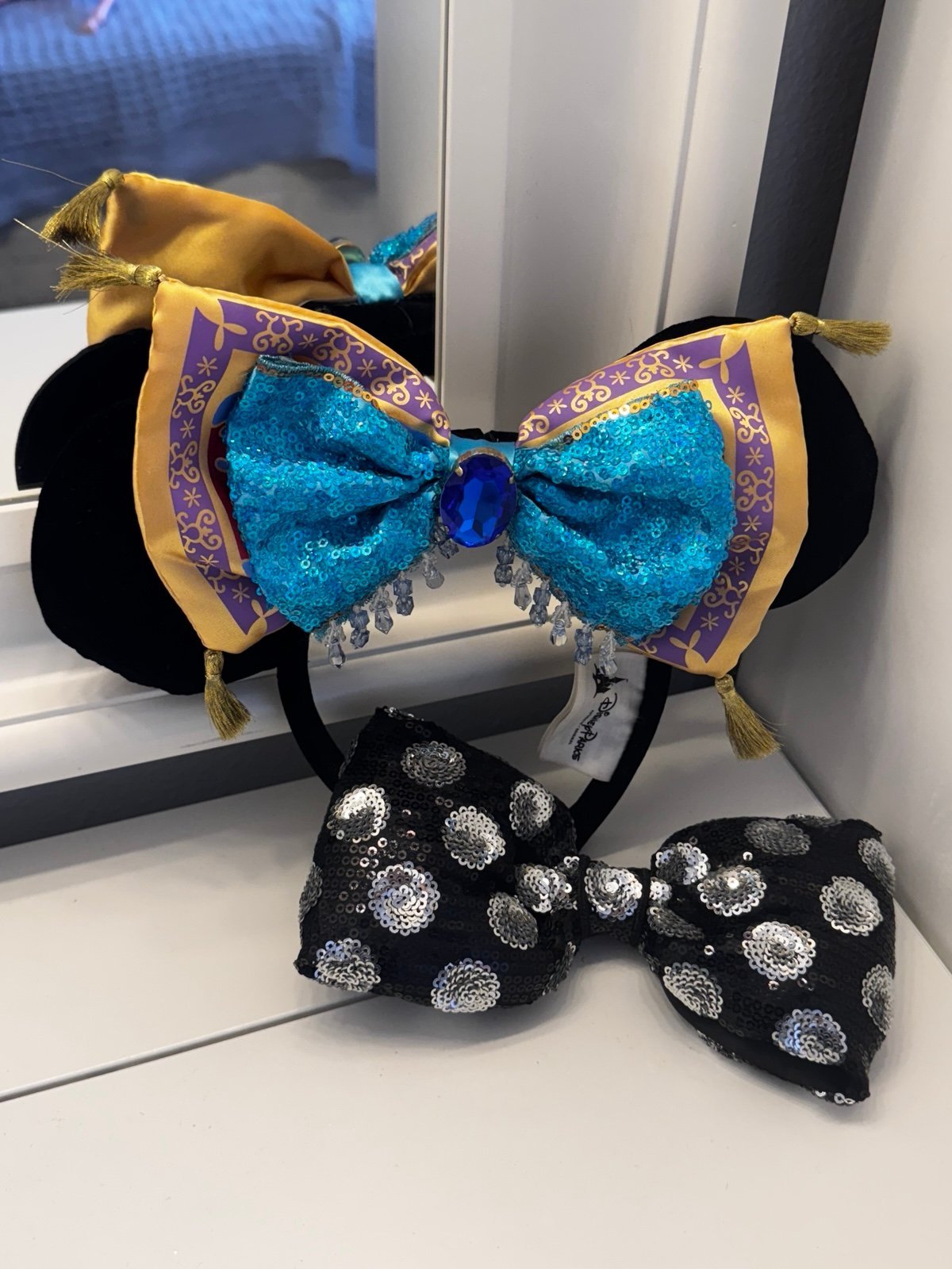Disney parks Minnie ears interchangeable bows princess Jasmine bow included