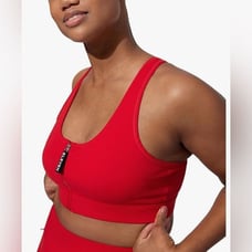 NWT EleVen Venus Williams Red Racer Sports Bra Front Zip Tennis Golf - Size M