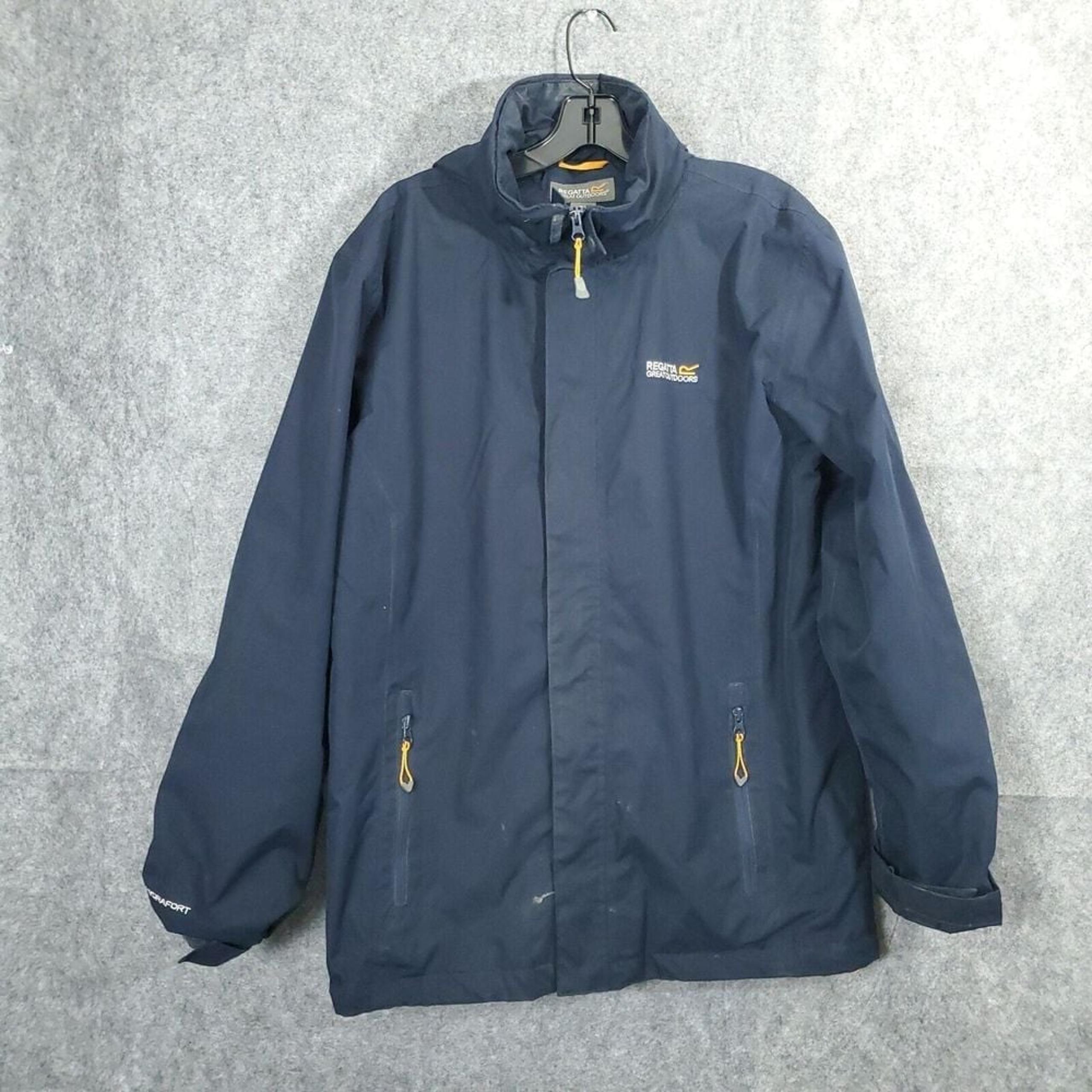 Regatta Great Outdoors Mens Hydrafort Black Full Zip Hooded Jacket Size Medium M