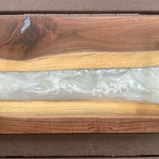 Walnut Live Edge & Epoxy Resin Charcuterie Board!