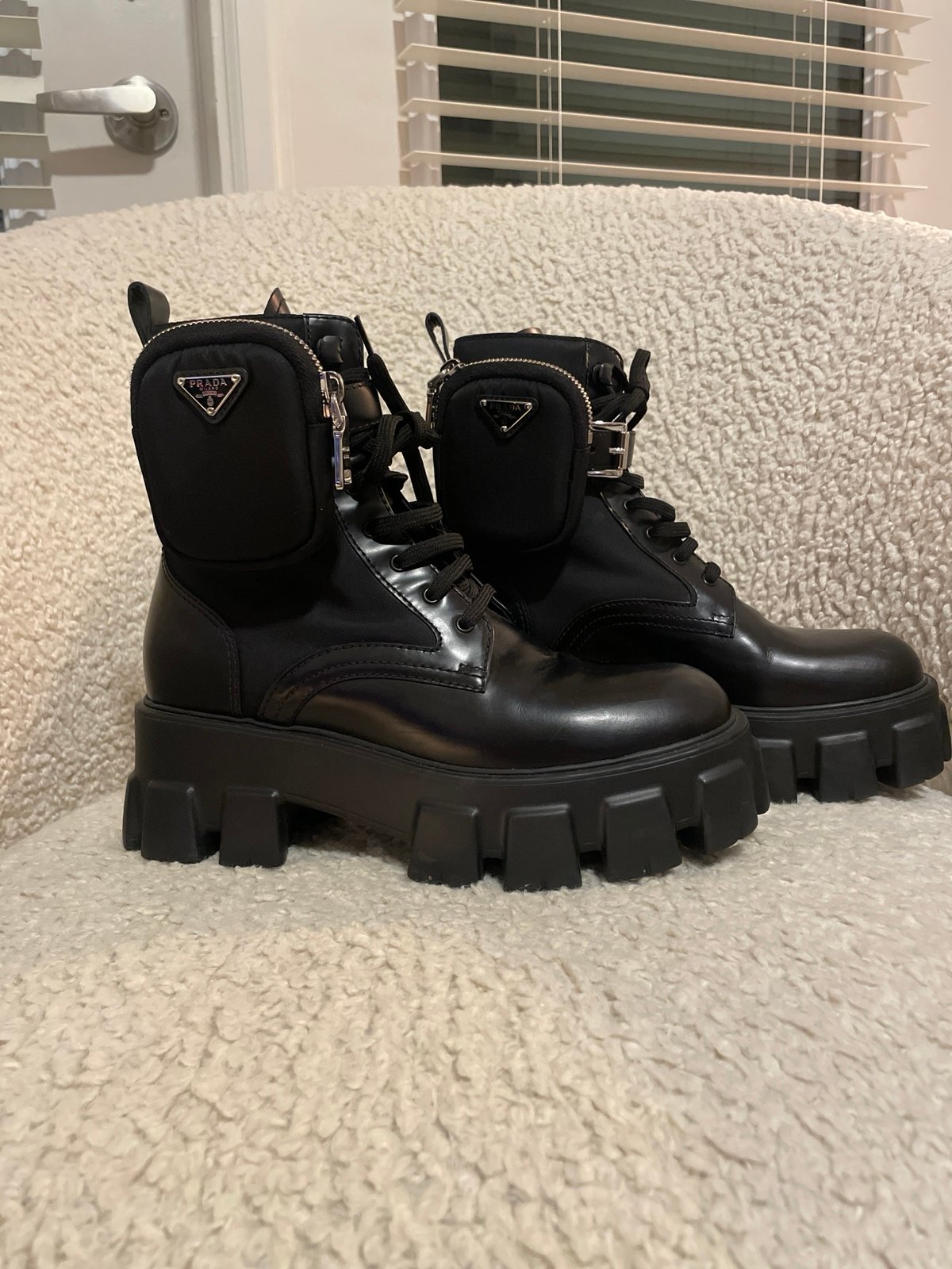 Women’s Prada Monolith Boots - LIKE NEW - SIZE 7
