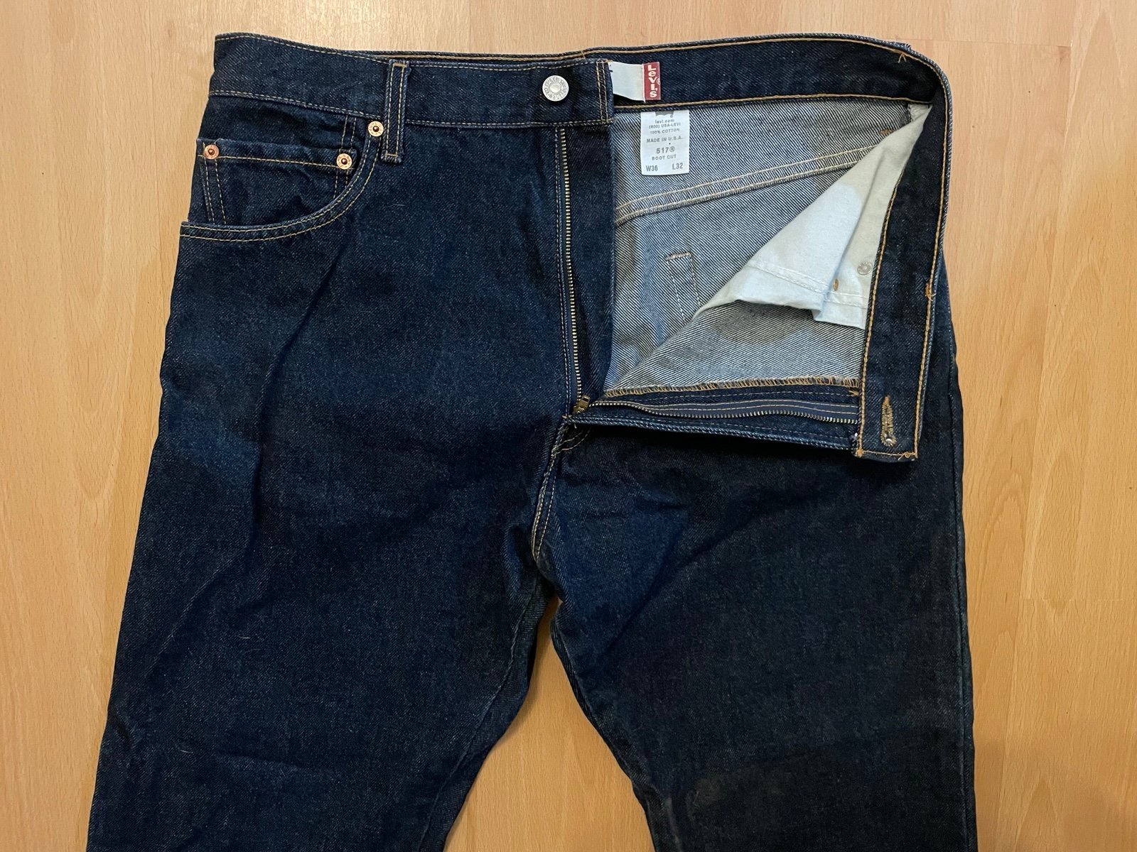 Levis 517 Bootcut 36X32 Dark Wash Vintage Jeans Y2K Denim Flare Made in USA