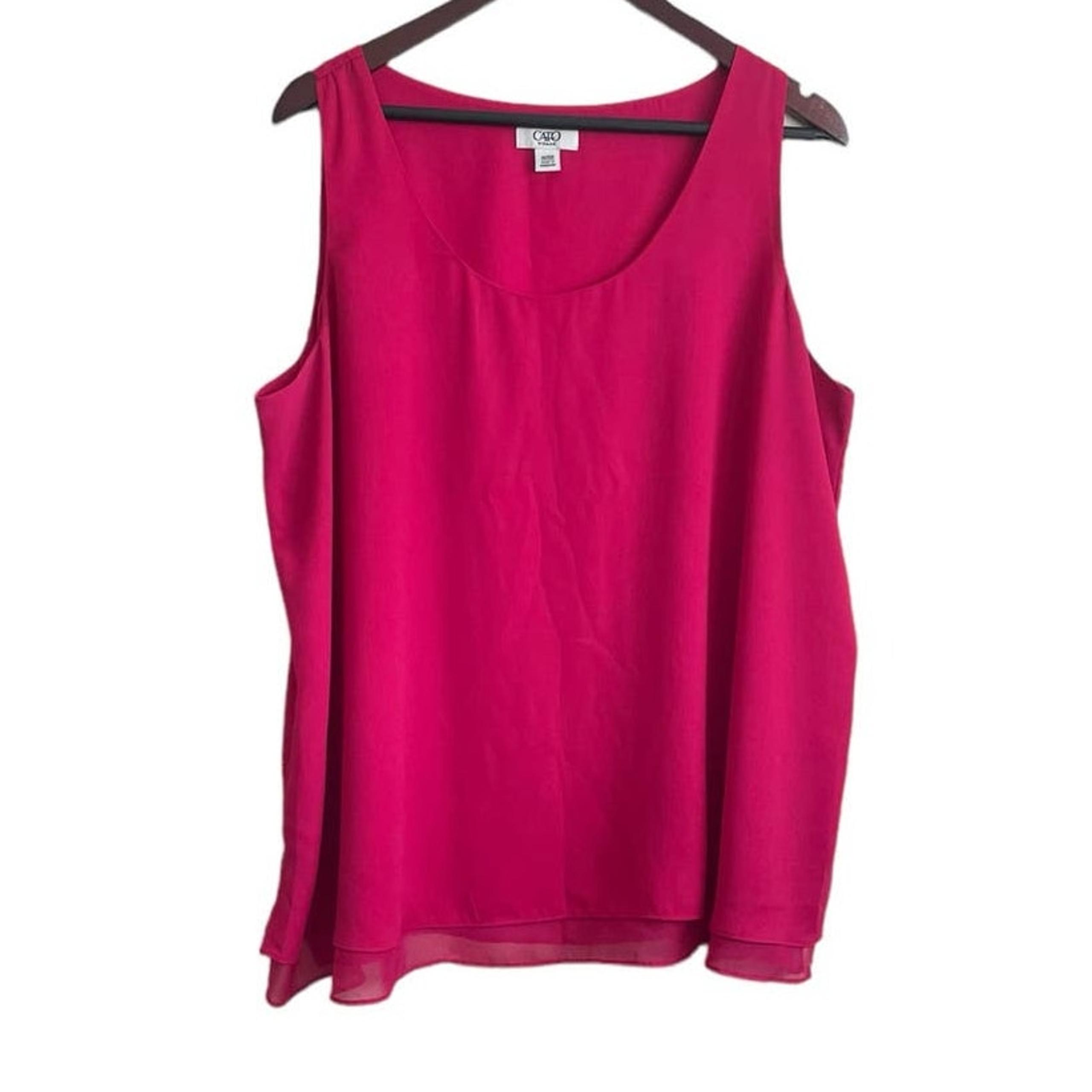 Cato Tunic Top Women Scoop Neck Flowy Lined Vibrant Size 18/20 Pink Layering
