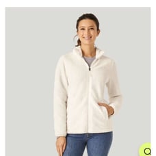 Free Country Braided Butter Pile Zip Jacket In Cream Sz Medium