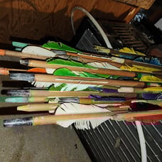 Antique Arrows with Leather Pouch