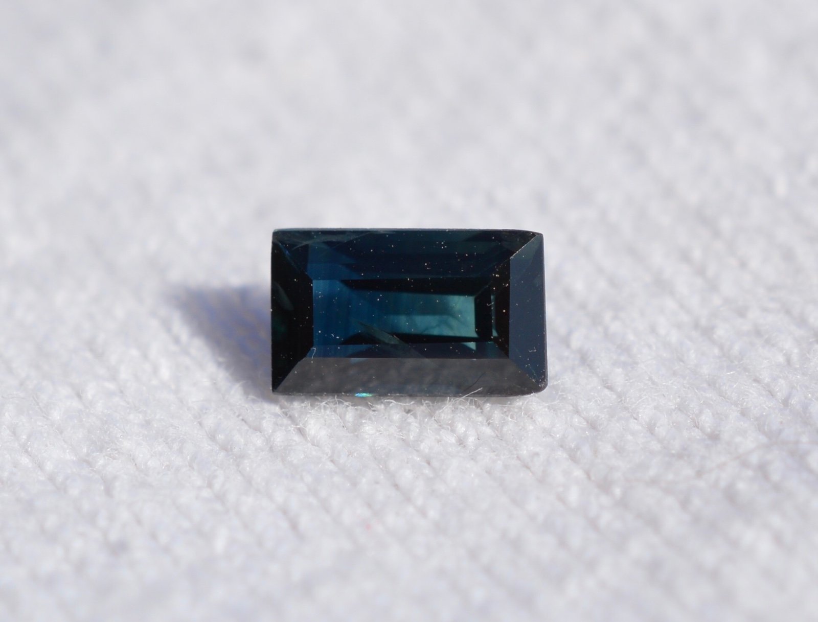 Baguette Cut Natural Gemstone, VS Clarity, Amazing Blue Green Color! .44 Carats