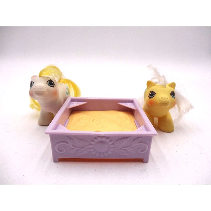 My Little Pony MLP Newborn Twins Top and Toppy with sandbox Vintage