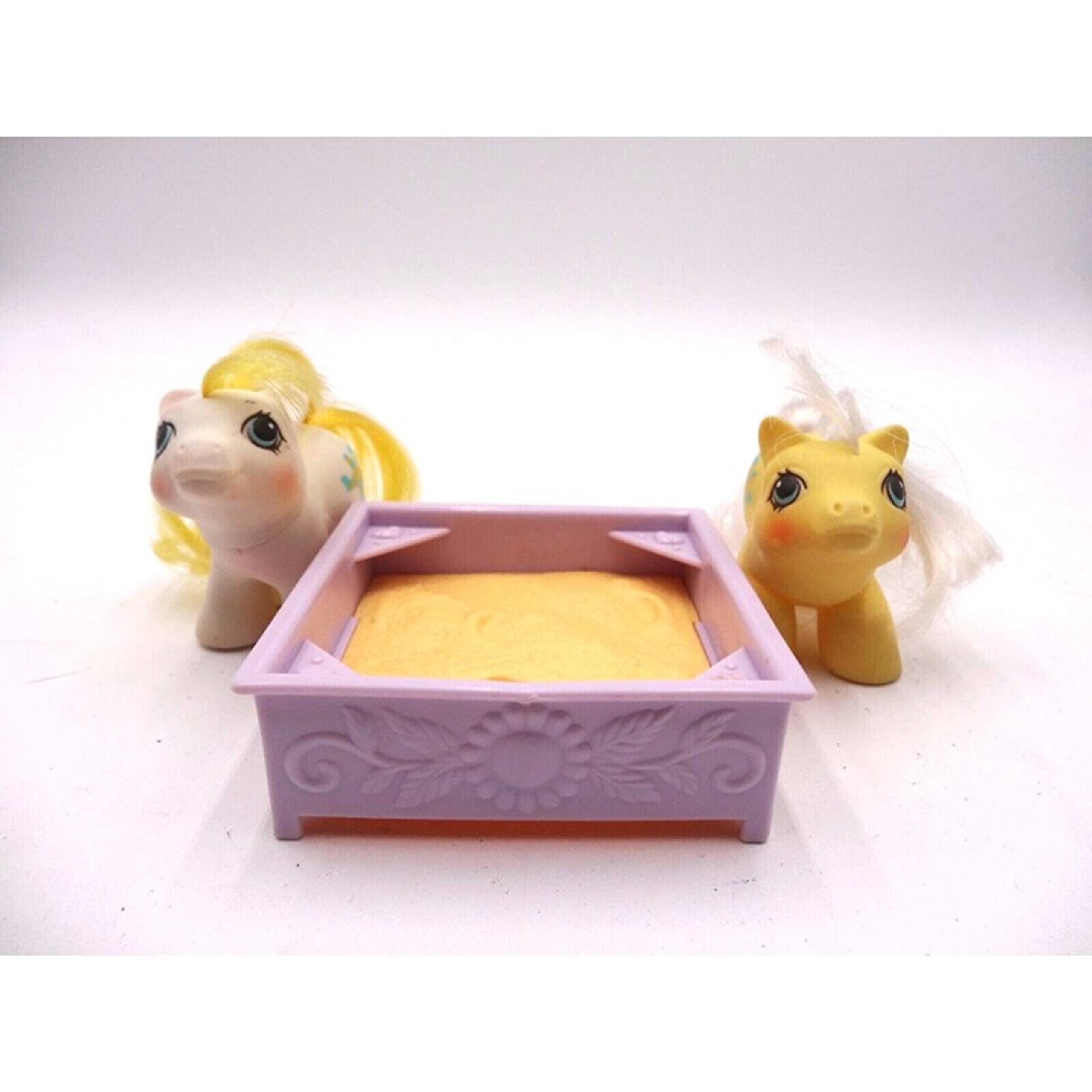 My Little Pony MLP Newborn Twins Top and Toppy with sandbox Vintage